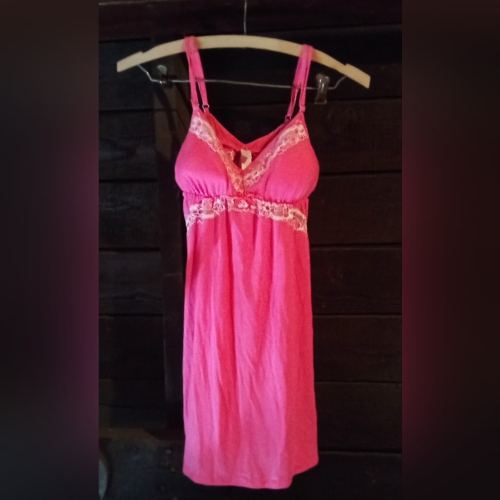 NWT Victoria's Secret Pink White Lace Babydoll Teddy Nightgown Lingerie Small S